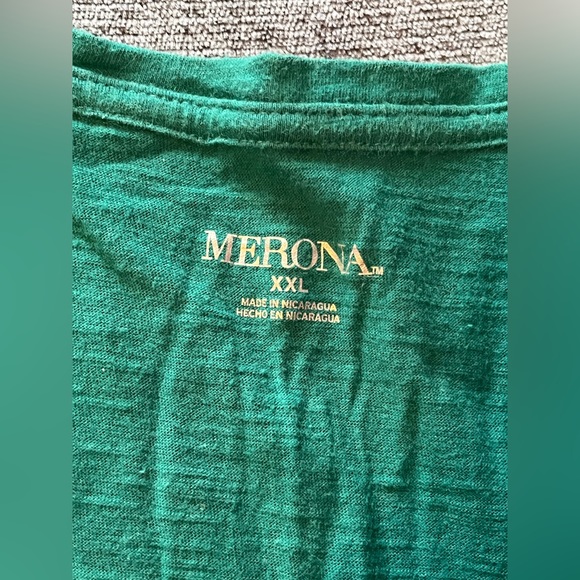 Merona V Neck Short Sleeve 100% Cotton Aqua Size XXL - Picture 8 of 8